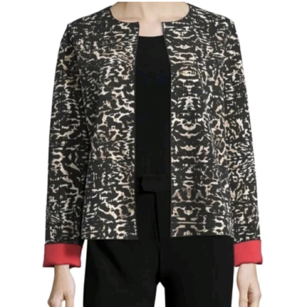 Lafayette 148 New York Black and Red Patterned Blazer